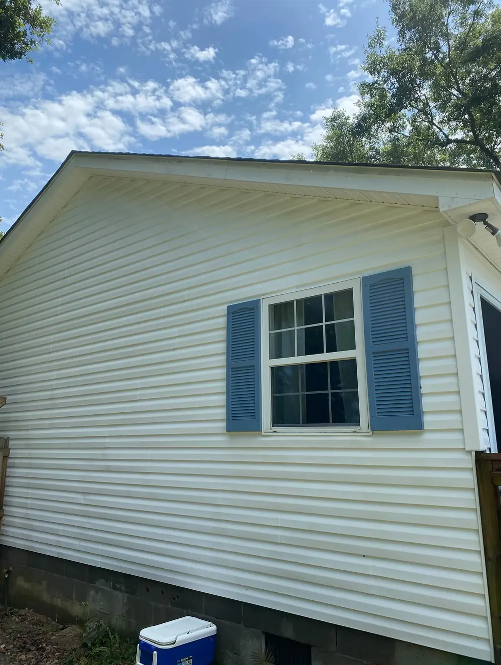 Gable Siding Soft Wash, Grandy, after cleaning by Top Shelf OBX
