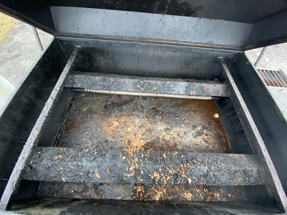 Pellet Grill Degrease, Commercial equipment, before cleaning