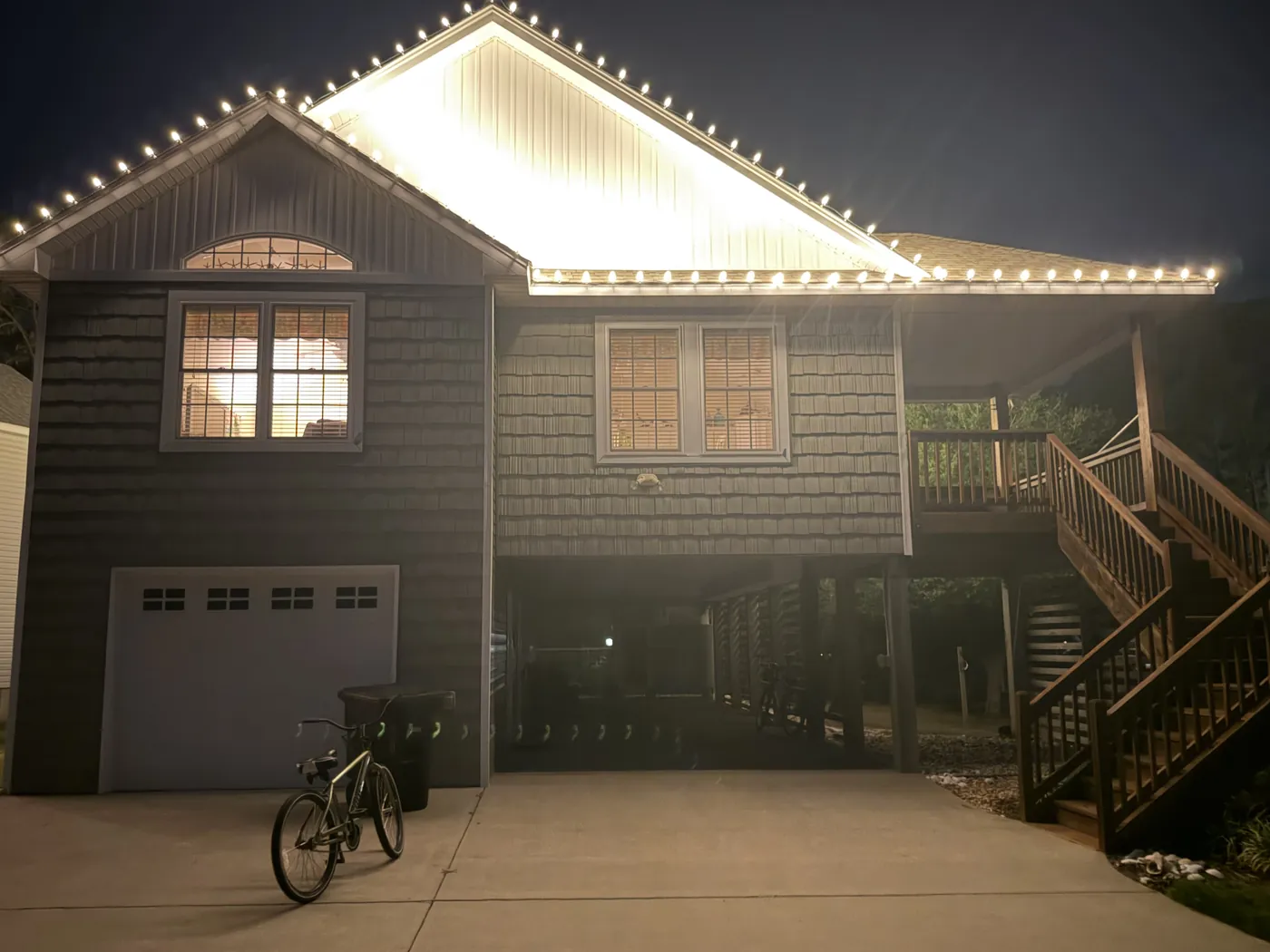 Roofline Lighting, Outer Banks, after install by Top Shelf OBX