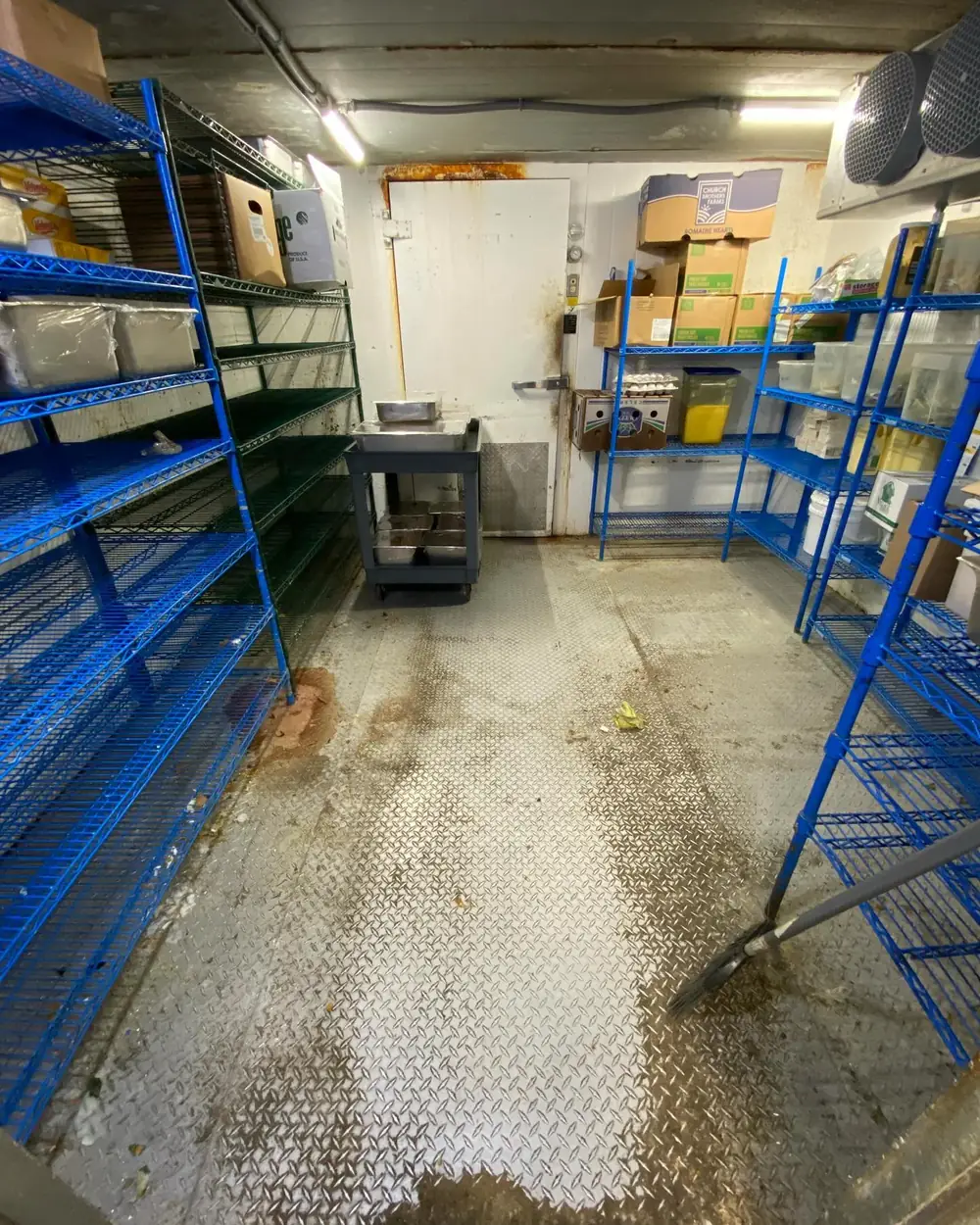 Walk-In Cooler Deep Clean, Commercial equipment, before cleaning