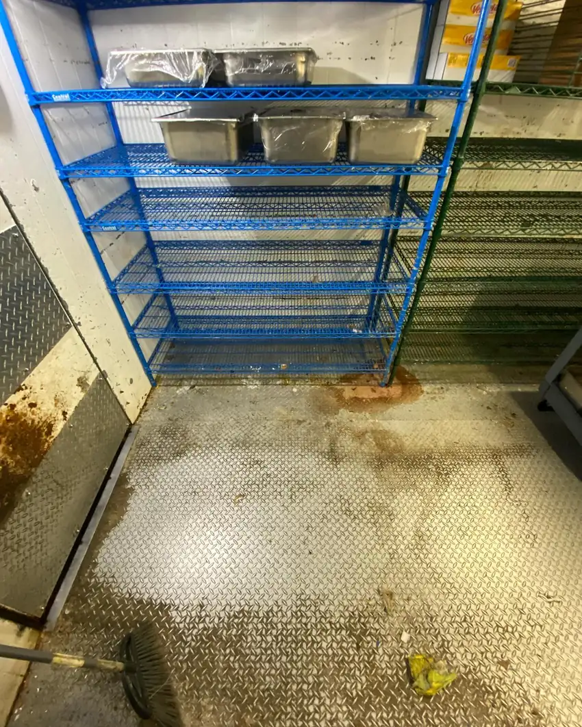 Walk-In Cooler Shelving, Commercial equipment, before cleaning