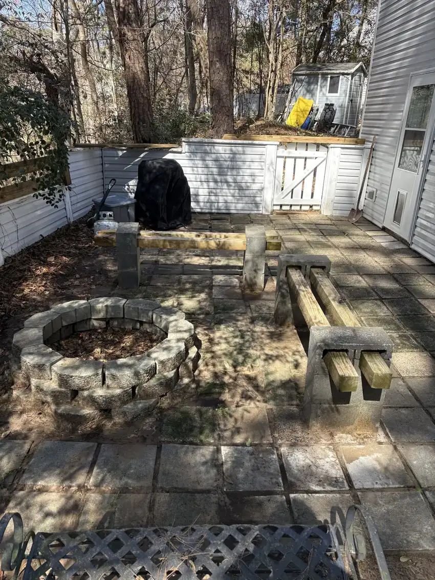 Paver Patio & Fire Pit, Outer Banks, after cleaning by Top Shelf OBX